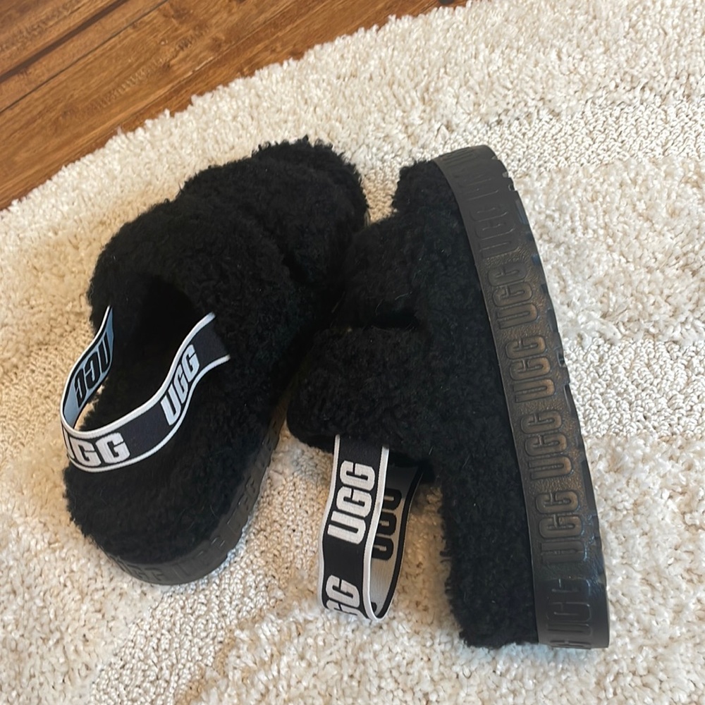 ugg oh fluffita slippers black